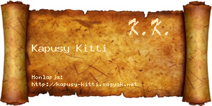 Kapusy Kitti névjegykártya