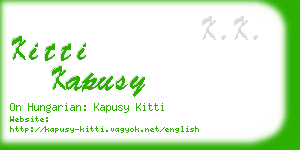 kitti kapusy business card